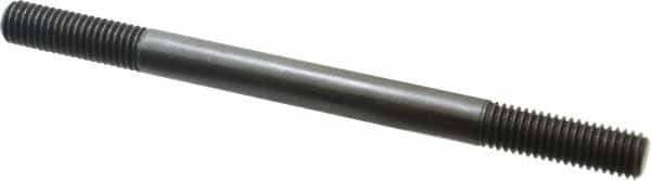 Jergens - 1/2-13 7" OAL Equal Double Threaded Stud - Alloy Steel, Black Oxide Finish, 1-1/2" Equal Thread Length - Makers Industrial Supply