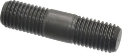 Jergens - 3/4-10 3" OAL Equal Double Threaded Stud - Alloy Steel, Black Oxide Finish, 15/16" Equal Thread Length - Makers Industrial Supply