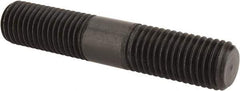 Jergens - 3/4-10 4" OAL Equal Double Threaded Stud - Alloy Steel, Black Oxide Finish, 1-7/16" Equal Thread Length - Makers Industrial Supply