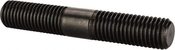 Jergens - 3/4-10 4-1/2" OAL Equal Double Threaded Stud - Alloy Steel, Black Oxide Finish, 1-11/16" Equal Thread Length - Makers Industrial Supply