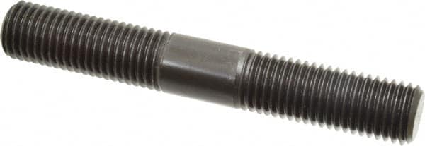 Jergens - 7/8-9 6" OAL Equal Double Threaded Stud - Alloy Steel, Black Oxide Finish, 2-1/4" Equal Thread Length - Makers Industrial Supply