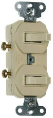 Pass & Seymour - 1 Pole, 120/277 VAC, 15 Amp, Flush Mounted, Self Grounding, Tamper Resistant Duplex Switch - NonNEMA Configuration, 2 Switch, Side Wiring, UL Listed 20 Standard - Makers Industrial Supply