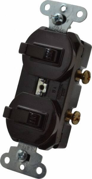 Pass & Seymour - 1 Pole, 120/277 VAC, 15 Amp, Flush Mounted, Self Grounding, Tamper Resistant Duplex Switch - NonNEMA Configuration, 2 Switch, Side Wiring, UL Listed 20 Standard - Makers Industrial Supply