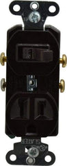 Pass & Seymour - 1 Pole, 120/125 Volt, 15 Amp, 1 Outlet, Flush Mounted, Self Grounding, Tamper Resistant Combination Outlet and Switch - 5-15R Configuration, 1 Switch, Side Wiring, UL Listed 20 498 Standard - Makers Industrial Supply