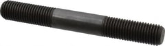 Jergens - 1-8 8" OAL Equal Double Threaded Stud - Alloy Steel, Black Oxide Finish, 2-1/2" Equal Thread Length - Makers Industrial Supply