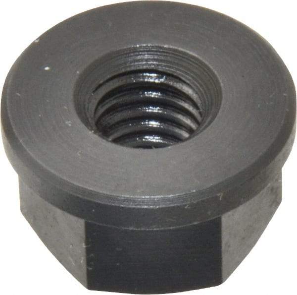 Jergens - 3/8-16, 7/8" Flange Diam, 1/2" High, 11/16" Across Flats, Flange Nut - Grade Low Carbon Steel Steel, Black Oxide Finish, 1/8" Flange Height, TCMA - Makers Industrial Supply