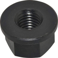 Jergens - 5/8-11, 1-3/8" Flange Diam, 13/16" High, 1-1/16" Across Flats, Flange Nut - Grade Low Carbon Steel Steel, Black Oxide Finish, 3/16" Flange Height, TCMA - Makers Industrial Supply