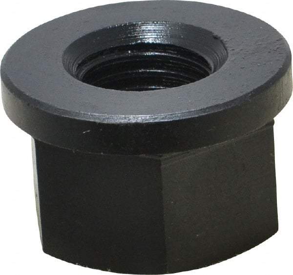 Jergens - 7/8-9, 1-3/4" Flange Diam, 1-1/8" High, 1-7/16" Across Flats, Flange Nut - Grade Low Carbon Steel Steel, Black Oxide Finish, 1/4" Flange Height, TCMA - Makers Industrial Supply