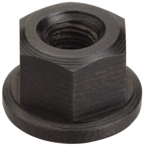 Gibraltar - 1/4-20 Steel Black Oxide Spherical Flange Nut - Grade 12L14, 5/16" High, 5/8" Diam x 3/32" High Flange, 3/4" Radius - Makers Industrial Supply