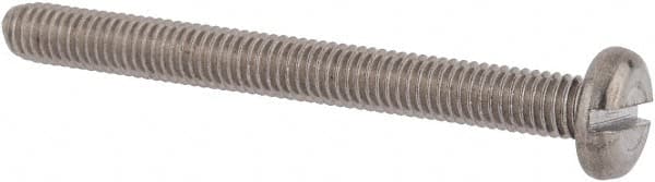 Value Collection - M6x1.00 Metric Coarse, 60mm Length Under Head Slotted Drive Machine Screw - Pan Head, Grade 18-8 & A2 Stainless Steel, Uncoated, Without Washer - Makers Industrial Supply