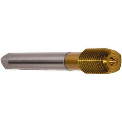 Emuge - M12x1.50 Metric Fine 6HX Modified Bottoming Thread Forming Tap - Cobalt, TiN Finish, 100mm OAL, 22mm Thread Length, Right Hand Thread, Series Druck - Makers Industrial Supply