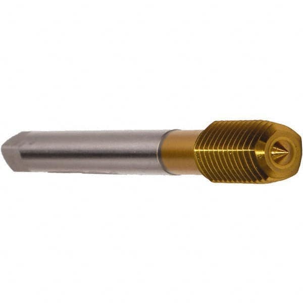 Emuge - M14x1.50 Metric Fine 6HX Modified Bottoming Thread Forming Tap - Cobalt, TiN Finish, 100mm OAL, 22mm Thread Length, Right Hand Thread, Series Druck - Makers Industrial Supply