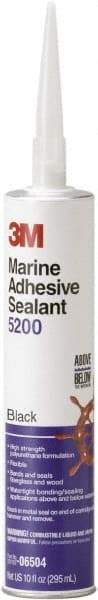 3M - 12.8 oz Cartridge Black Polyurethane Marine Adhesive Sealant - 190°F Max Operating Temp, 48 hr Tack Free Dry Time - Makers Industrial Supply