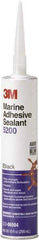 3M - 12.8 oz Cartridge Black Polyurethane Marine Adhesive Sealant - 190°F Max Operating Temp, 48 hr Tack Free Dry Time - Makers Industrial Supply