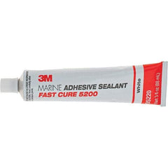 3M - 3 oz Tube White Polyurethane Marine Adhesive Sealant - 190°F Max Operating Temp, 60 min Tack Free Dry Time - Makers Industrial Supply