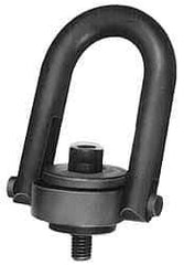 Jergens - 12,500 Lb Load Capacity Safety Engineered Center Pull Hoist Ring - M42 x 4.5 Thread, 68mm Thread Length, Alloy Steel, Black Oxide Finish - Makers Industrial Supply