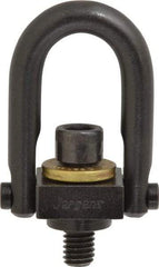 Jergens - 1,000 Lb Load Capacity Safety Engineered Center Pull Hoist Ring - 12 Ft/Lb Torque, 3/8 - 16 Thread, 4140 Alloy Steel, Black Oxide Finish - Makers Industrial Supply