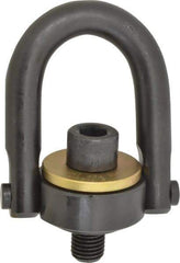 Jergens - 10,000 Lb Load Capacity Safety Engineered Center Pull Hoist Ring - 230 Ft/Lb Torque, 1-8 Thread, 4140 Alloy Steel, Black Oxide Finish - Makers Industrial Supply