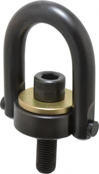 Jergens - 10,000 Lb Load Capacity Safety Engineered Center Pull Hoist Ring - 230 Ft/Lb Torque, 1-8 Thread, 4140 Alloy Steel, Black Oxide Finish - Makers Industrial Supply