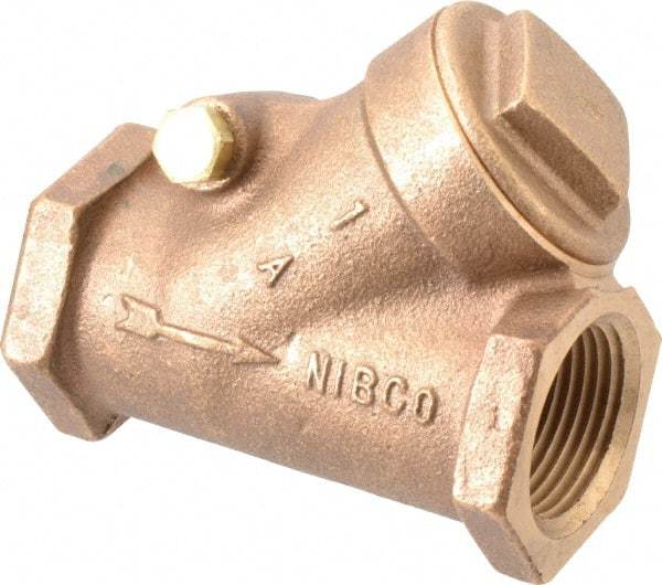 NIBCO - 1" Bronze Check Valve - Y-Pattern, FNPT x FNPT, 200 WOG - Makers Industrial Supply