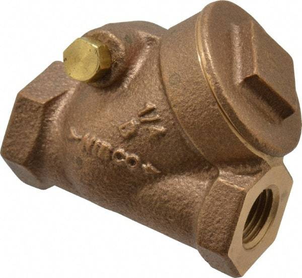 NIBCO - 1/4" Bronze Check Valve - Y-Pattern, FNPT x FNPT, 200 WOG - Makers Industrial Supply