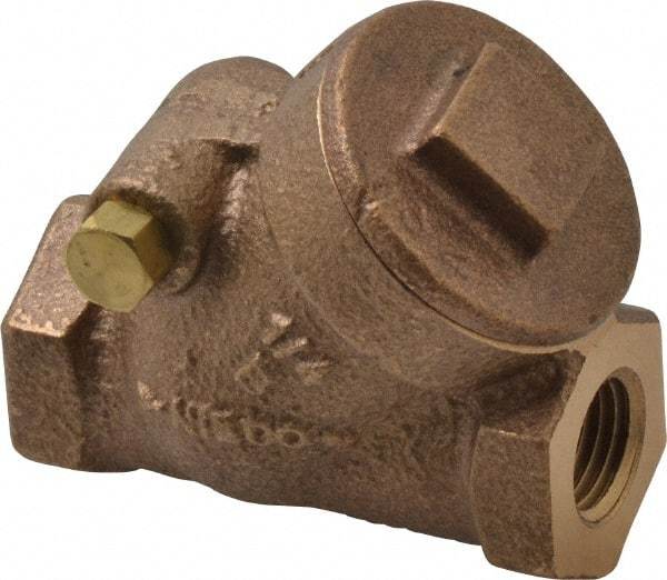 NIBCO - 1/4" Bronze Check Valve - Y-Pattern, FNPT x FNPT, 200 WOG - Makers Industrial Supply