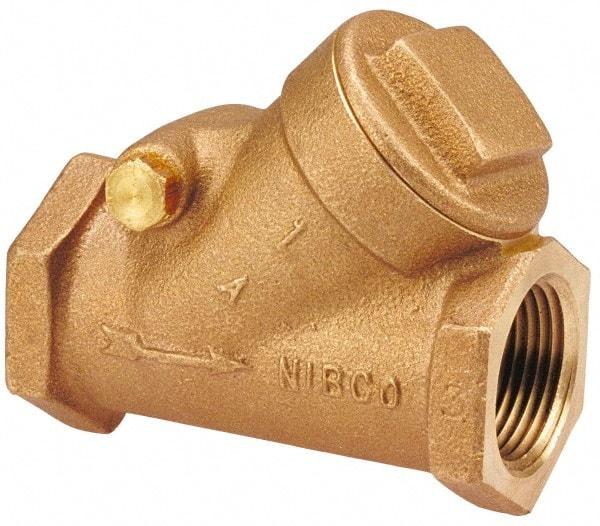 NIBCO - 1" Bronze Check Valve - Y-Pattern, FNPT x FNPT, 200 WOG - Makers Industrial Supply