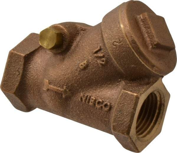 NIBCO - 1/2" Bronze Check Valve - Y-Pattern, FNPT x FNPT, 200 WOG - Makers Industrial Supply