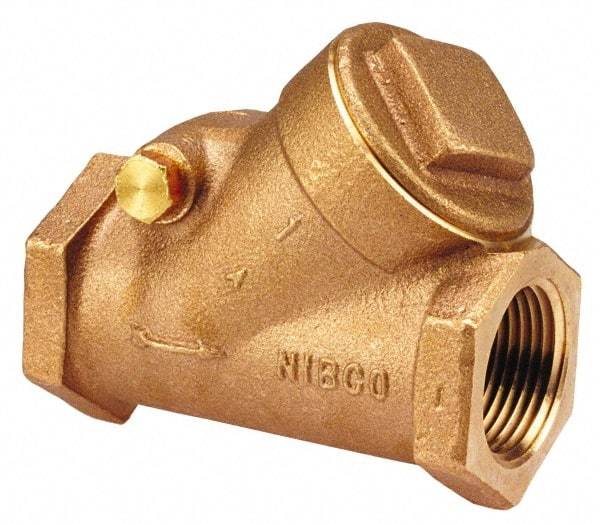 NIBCO - 1/4" Bronze Check Valve - Y-Pattern, FNPT x FNPT, 300 WOG - Makers Industrial Supply