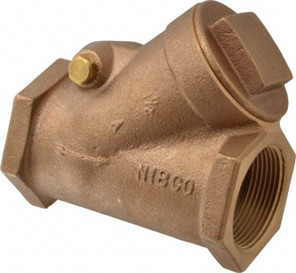 NIBCO - 1-1/2" Bronze Check Valve - Y-Pattern, FNPT x FNPT, 300 WOG - Makers Industrial Supply