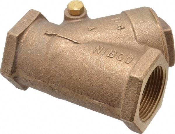 NIBCO - 1-1/4" Bronze Check Valve - Y-Pattern, FNPT x FNPT, 300 WOG - Makers Industrial Supply