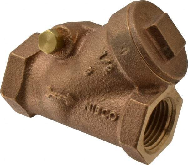 NIBCO - 1/2" Bronze Check Valve - Y-Pattern, FNPT x FNPT, 300 WOG - Makers Industrial Supply