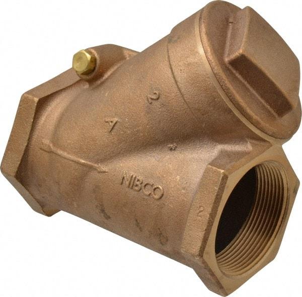 NIBCO - 2" Bronze Check Valve - Y-Pattern, FNPT x FNPT, 300 WOG - Makers Industrial Supply