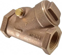 NIBCO - 1" Bronze Check Valve - Y-Pattern, FNPT x FNPT, 300 WOG - Makers Industrial Supply