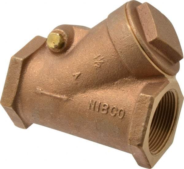 NIBCO - 1-1/2" Bronze Check Valve - Y-Pattern, FNPT x FNPT, 300 WOG - Makers Industrial Supply