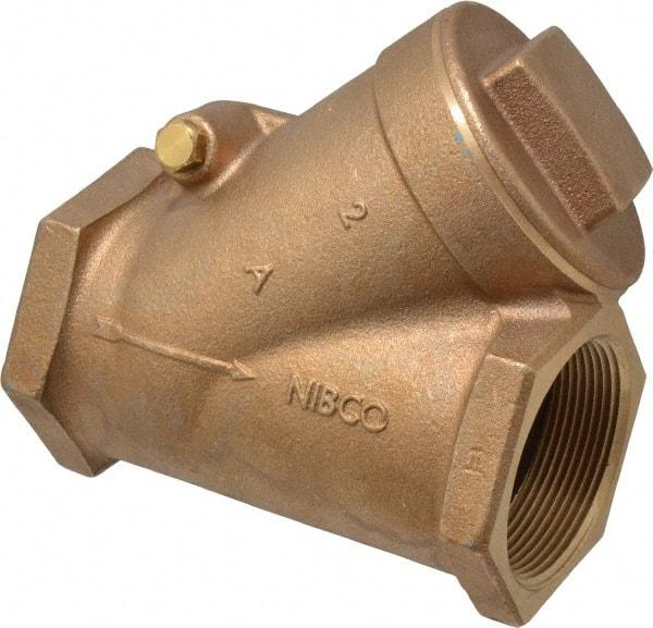 NIBCO - 2" Bronze Check Valve - Y-Pattern, FNPT x FNPT, 300 WOG - Makers Industrial Supply