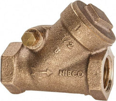 NIBCO - 1/2" Bronze Check Valve - Y-Pattern, FNPT x FNPT, 300 WOG - Makers Industrial Supply