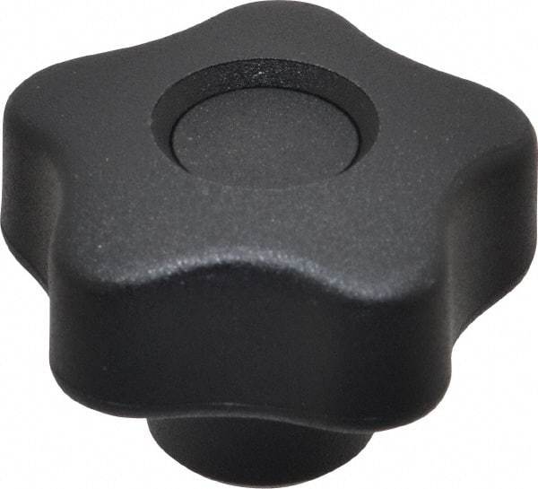 Elesa - 1.57" Head Diam, 5 Point Lobed Knob - 5/16-18 Hole, Thermoplastic, Black - Makers Industrial Supply