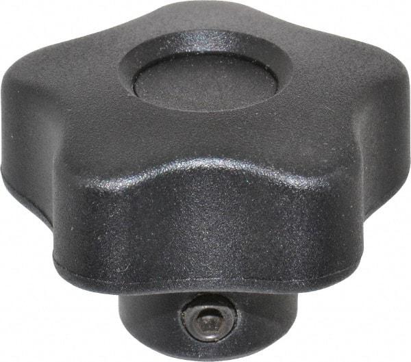 Elesa - 1.57" Head Diam, 5 Point Lobed Knob - 5/16" Hole, Thermoplastic, Black - Makers Industrial Supply