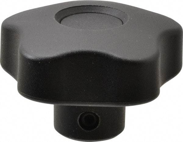 Elesa - 1.97" Head Diam, 5 Point Lobed Knob - 5/16" Hole, Thermoplastic, Black - Makers Industrial Supply