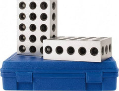 Fowler - 0.0003 Squareness Per Inch, Hardened Steel, 2-4-6 Block with 31 Hole Setup Block - 0.001 Inch Overall Tolerance, 5/8 - 11 Inch Tapped Hole Size, 56-60 RC Hardness, Sold As Matched Pair - Makers Industrial Supply