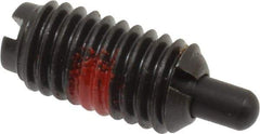 Jergens - M8 x 1.25, 16mm Thread Length, 5mm Plunger Projection, Steel Threaded Spring Plunger - 3.43mm Max Plunger Diam, 16mm Plunger Length, 0.23 Kg Init End Force, 4.54 Kg Final End Force - Makers Industrial Supply