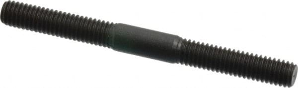 Jergens - M6x1.0 65mm OAL Equal Double Threaded Stud - Alloy Steel, Black Oxide Finish, 24mm Equal Thread Length, Metric - Makers Industrial Supply