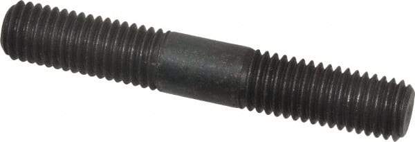 Jergens - M12x1.75 80mm OAL Equal Double Threaded Stud - Alloy Steel, Black Oxide Finish, 30mm Equal Thread Length, Metric - Makers Industrial Supply