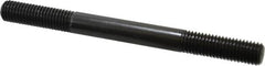 Jergens - M12x1.75 140mm OAL Equal Double Threaded Stud - Alloy Steel, Black Oxide Finish, 39mm Equal Thread Length, Metric - Makers Industrial Supply