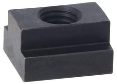 Jergens - M12x1.75 Tapped Through T Slot Nut - 16mm Slot Width, 25 x 9mm Base Width x Height, 29 x 16mm OAL x Height - Makers Industrial Supply