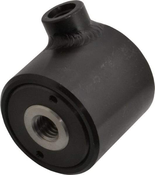 Jergens - 100 to 5,000 psi, 4,800 Lb Max Output, 1/2-13 Hole, 7/16-20 Port, 10-32 Bolt Hole, Hollow Rod Clamp Cylinder - 0.96 Sq In, 0.3 Cu In, 0.24" Stroke Length, 1-15/16" OD, 1-13/16" Overall Height, 3/4" Port Height, 1/2" Port Length - Makers Industrial Supply