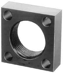 Jergens - 1-9/16 - 16 Thread, 17/64" Mounting Hole, Low Carbon Steel Clamp Mounting Block - 2" Thick x 2" Long x 1" Wide - Makers Industrial Supply