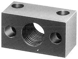 Jergens - 7/8-14 Thread, 21/64" Mounting Hole, Low Carbon Steel Clamp Mounting Block - 1-1/2" Thick x 2" Long x 3/4" Wide - Makers Industrial Supply