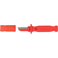 Wiha - Fixed Safety Utility Knife - 2" Blade, Red Plastic Handle, 1 Blade Included - Makers Industrial Supply